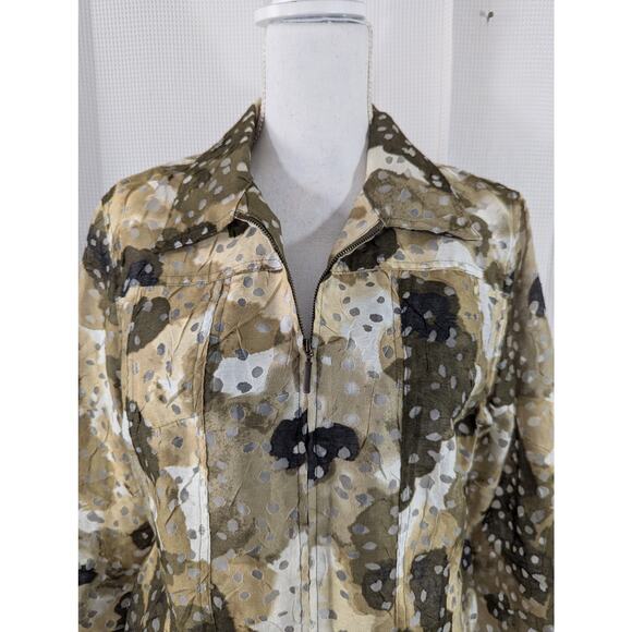 NWOT! RUBY RD. FAVORITES! FALL LEAVES ABSTRACT W/ SHEER "DROPS" JACKET! SZ 10 - Picture 5 of 10